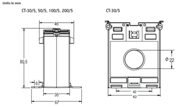 Mechanical Drawing - ATC Diversified Electronics CT Current Transformers
